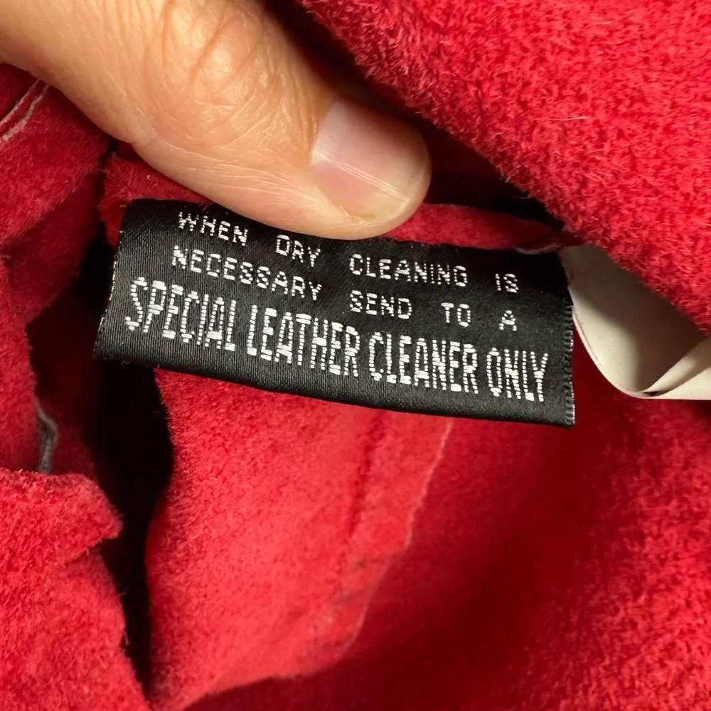 Vintage Wilson Leather Button-Up Shirt Jacket 100% Leather Suede Red Size Medium - Picture 5 of 9